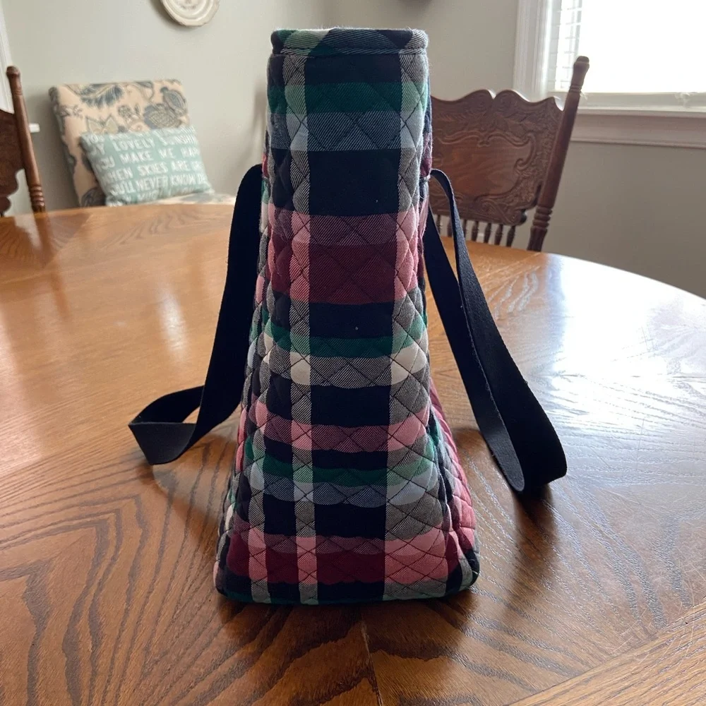 Vera Bradley Plaid Quilted Market Tote Bag - Picture 2 of 6